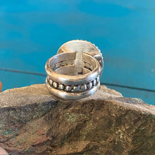 Load image into Gallery viewer, Blue Hubei Turquoise Sterling Silver Chunky Ring Size 9
