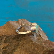 Load image into Gallery viewer, Heart Shaped Kingman Turquoise and Sterling Silver Ring Size 6