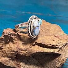 Load image into Gallery viewer, Turquoise Sterling Silver and Gold Plated Ring Size 7.5