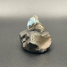 Load image into Gallery viewer, Turquoise Sterling Silver and Gold Plated Ring Size 7.5