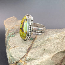 Load image into Gallery viewer, Sterling Silver and Green Hubei Turquoise Chunky Ring