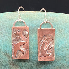 Load image into Gallery viewer, Mixed Metal Earrings- Swallow Dance Pair