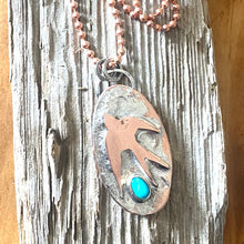 Load image into Gallery viewer, Mixed Metal Necklace with Copper Chain- Swallow Dance