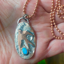 Load image into Gallery viewer, Mixed Metal Necklace with Copper Chain- Swallow Dance
