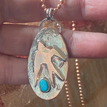 Load image into Gallery viewer, Mixed Metal Necklace with Copper Chain- Swallow Dance