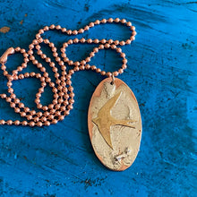 Load image into Gallery viewer, Mixed Metal Necklace with Copper Chain- Swallow Flight