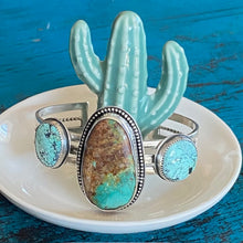 Load image into Gallery viewer, Sterling Silver and Vintage 70's Turquoise Stone Bracelet