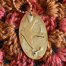Load image into Gallery viewer, Mixed Metal Necklace with Copper Chain- Swallow Flight
